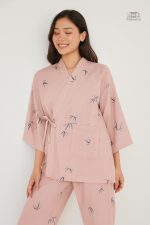 Pyjama Japonais Femme en Bambou Rose