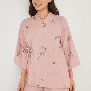 Pyjama Japonais Femme en Bambou Rose