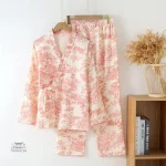 Vêtement de Nuit Kimono Imprimé en Coton