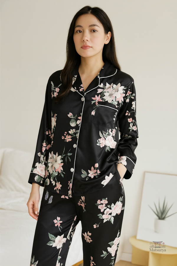 pyjama-noir-japonais-1 Pyjama Japonais Femme Noir