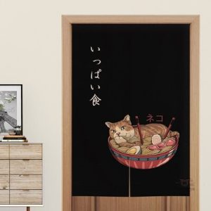 Rideau Japonais Chat décoratif