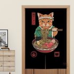 Rideau de Porte Chat en style japonais