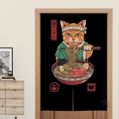 rideau-de-porte-chat-1 Rideau de Porte Chat en style japonais