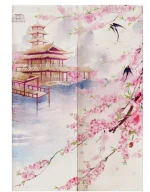 Rideau Japonais design avec broderies artistiques