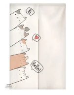 Rideau décoratif japonais avec motif de chat adorable