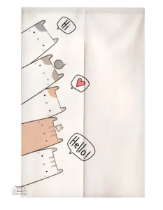 Rideau décoratif japonais avec motif de chat adorable
