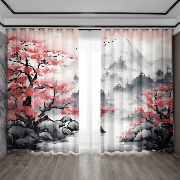 Rideau Japonais Opaque en tissu élégant