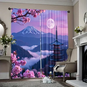 Rideau Japonais à motif romantique pour une décoration douce