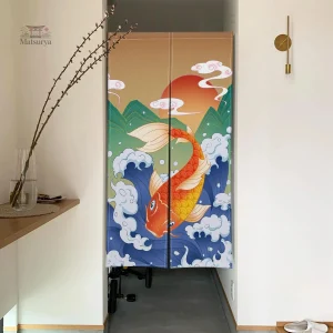 Rideau Japonais avec motif de carpe