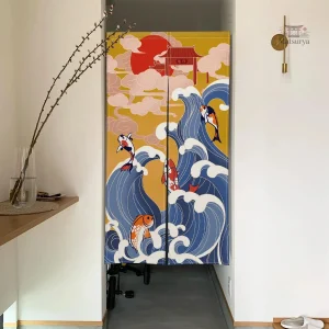 Rideau Japonais décoratif vague de carpe