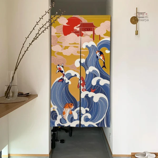 Rideau Japonais décoratif vague de carpe
