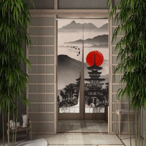 Rideau Japonais Motif Montagne