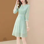 Robe en mousseline aux motifs japonais raffinés