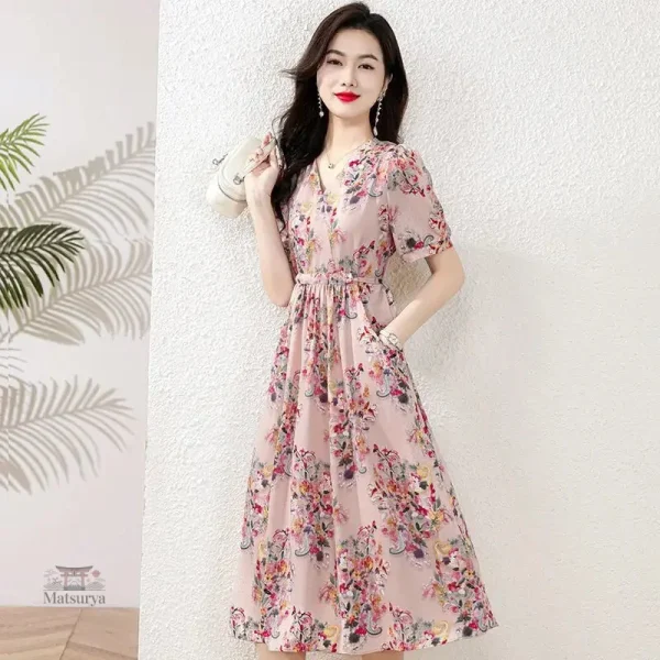robe-japonaise-fleurie-1 Robe fleurie japonaise élégante et colorée