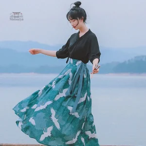 Robe grande taille inspirée du style japonais