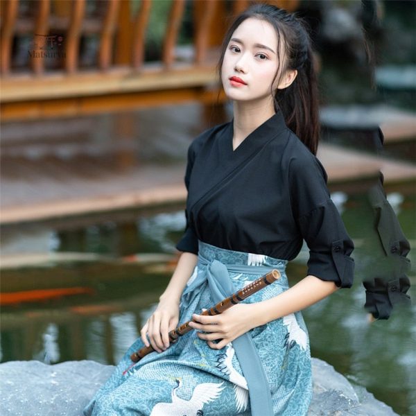 Robe japonaise grande taille à motifs colorés