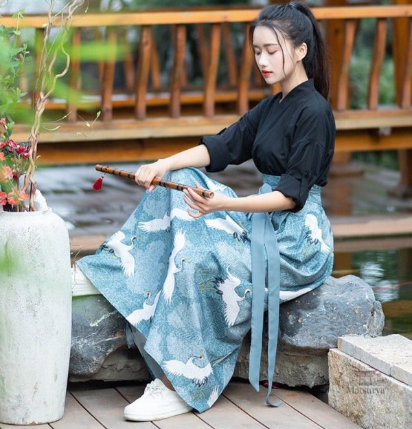 Robe grande taille au design japonais moderne