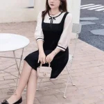 Robe japonaise vintage à manches longues et fluide