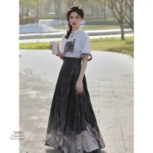 Robe Longue Japonaise élégante en tissu fluide