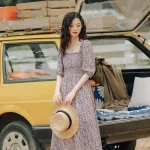 Robe japonaise moderne à manches longues