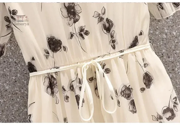 Robe Style Japonais à motifs géométriques