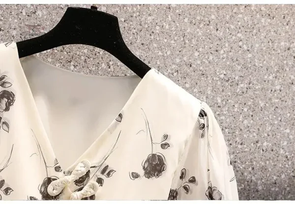 Robe Style Japonais avec tissu fluide