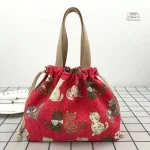 Sac à bento en tissu japonais pour transport facile