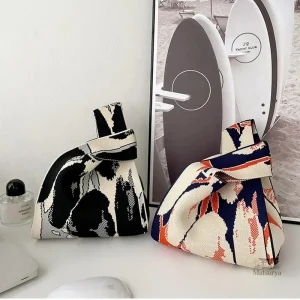 Sac japonais en tissu avec nœud décoratif