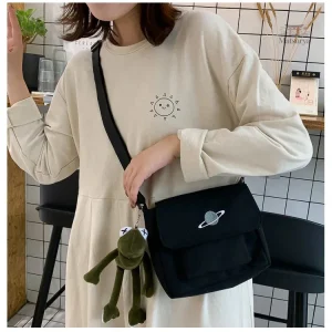 Sac bandoulière carré japonais en tissu tendance