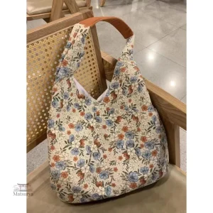 Sac Japonais Fleuri Grande Capacité en tissu coloré
