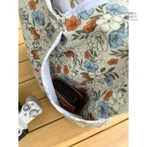 Sac Japonais à motifs fleuris, idéal pour les courses
