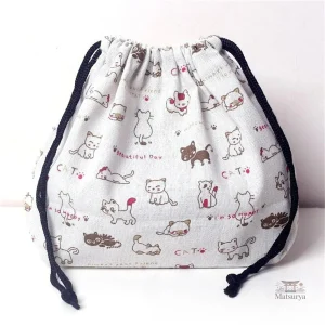 Sac de rangement boîte bento blanc