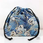Sac de rangement bento bleu pour repas à emporter