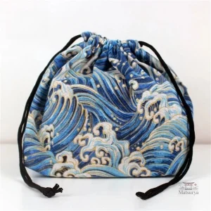 Sac de rangement bento bleu pour repas à emporter