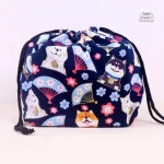 Sac rangement bento motif éventail pour repas en déplacement