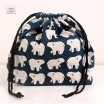 Sac rangement bento motif ours