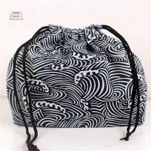 Sac rangement bento motif vague de mer