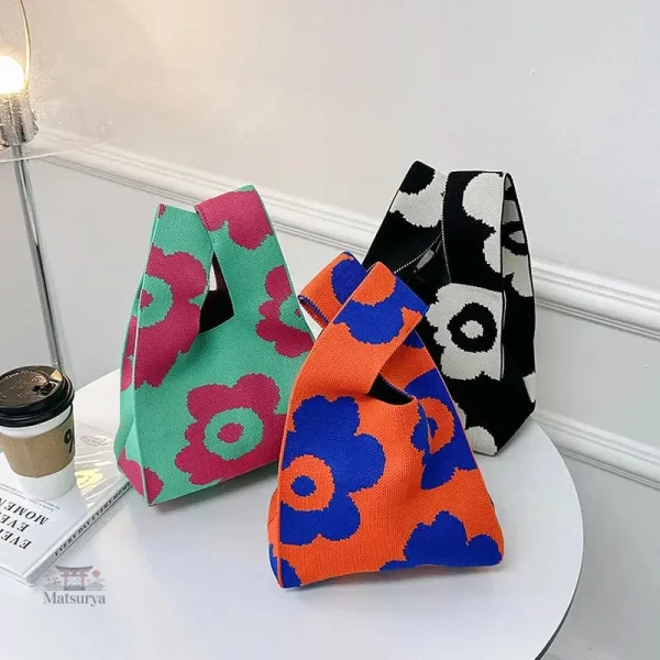 Sac japonais tricoté à la main, élégant et pratique