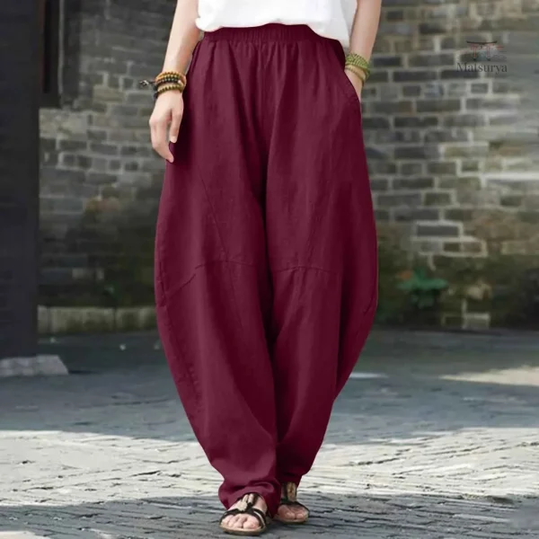 Pantalon sarouel style japonais pour femme