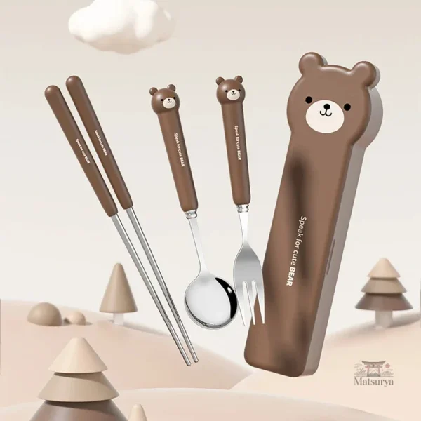 Set de couverts ludiques pour repas japonais enfant