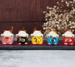 Set maneki neko traditionnel en céramique