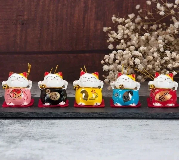 set-maneki-neko-1 Set maneki neko traditionnel en céramique