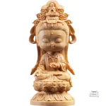 Sculpture japonaise, objet d'art en bois naturel