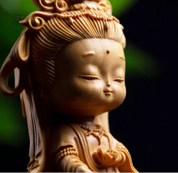 Statue en bois représentant la culture japonaise