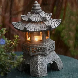 Statue Japonaise Lanterne Solaire décorative extérieure