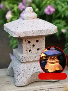 Lanterne Japonaise solaire en pierre pour jardin