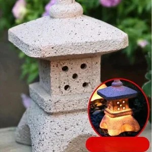 Lanterne Japonaise solaire en pierre pour jardin