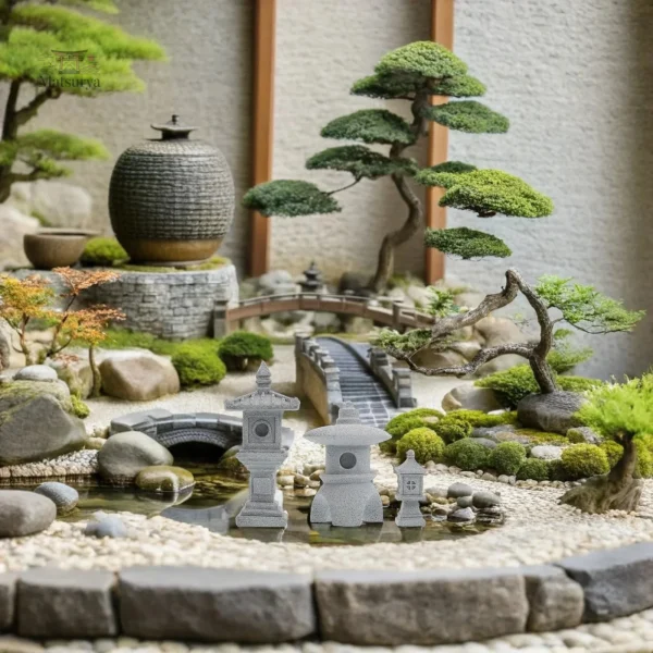 Statue japonaise mini tours en céramique décorative