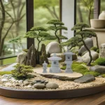 Mini statue japonaise représentant des tours traditionnelles