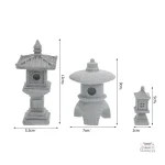 Élégante statue japonaise de petite taille avec tours